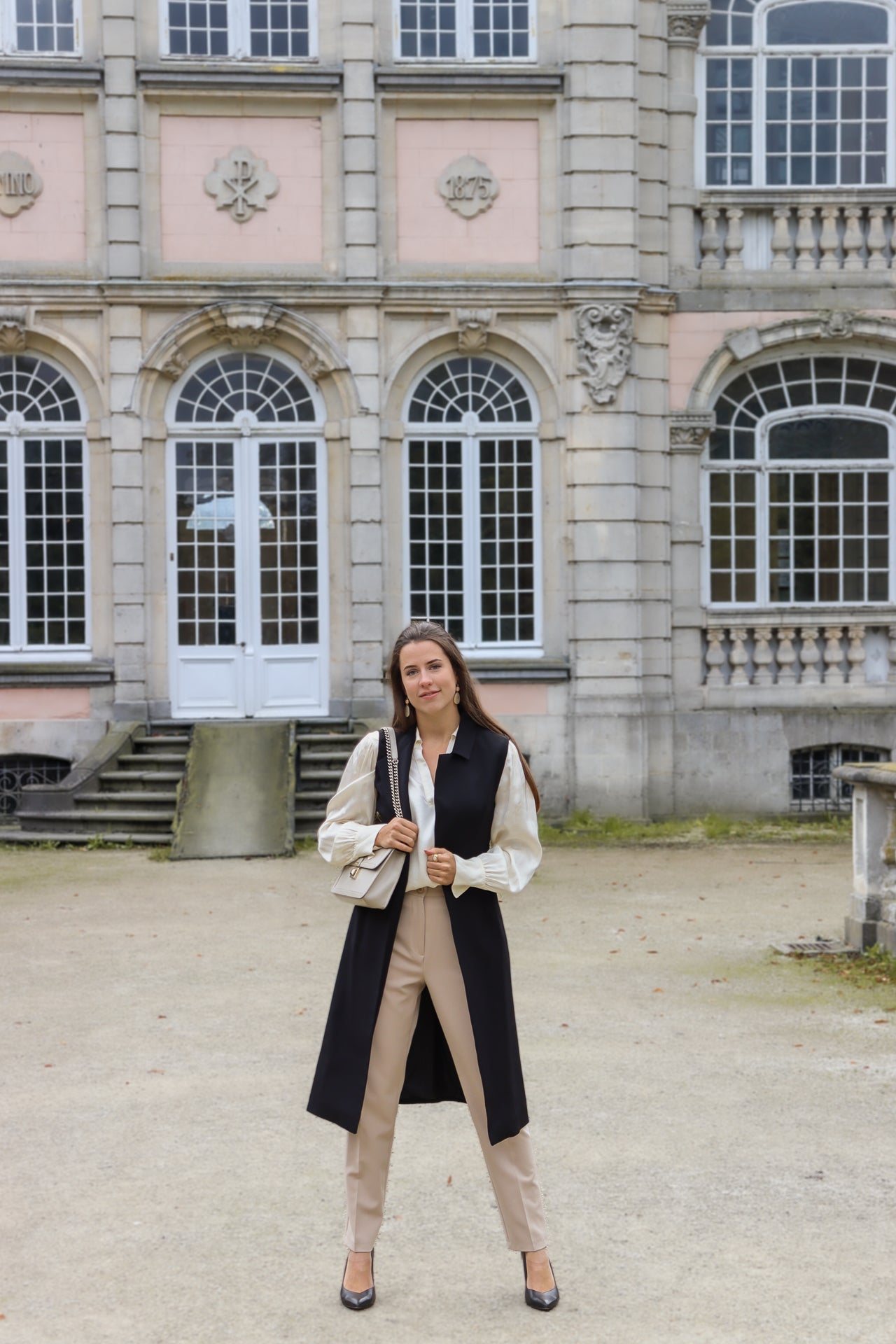 Beige geklede broek