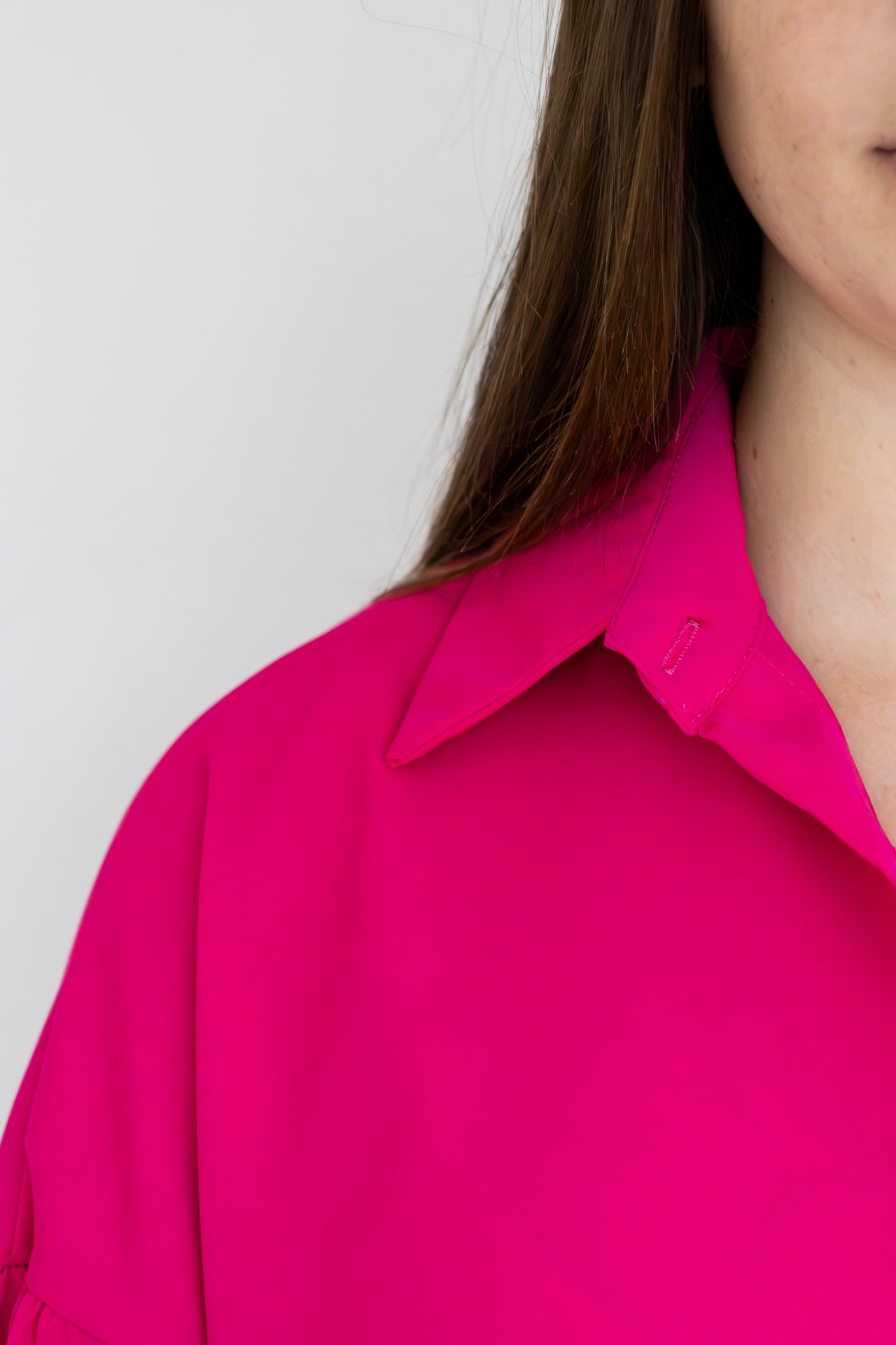 Roze blouse met lange mouwen