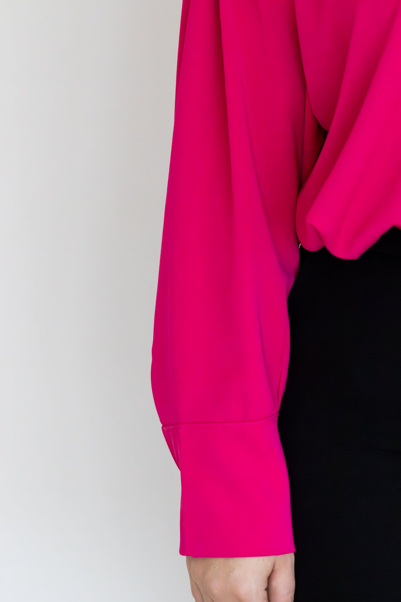 Roze blouse met lange mouwen