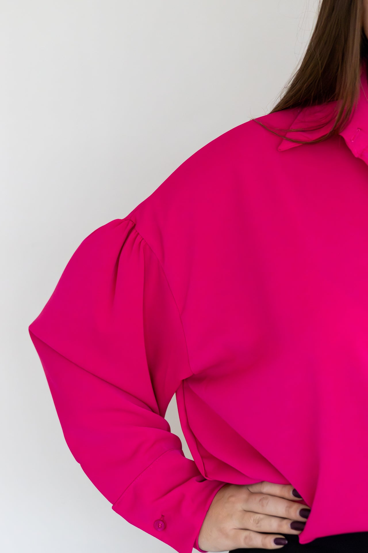 Roze blouse met lange mouwen