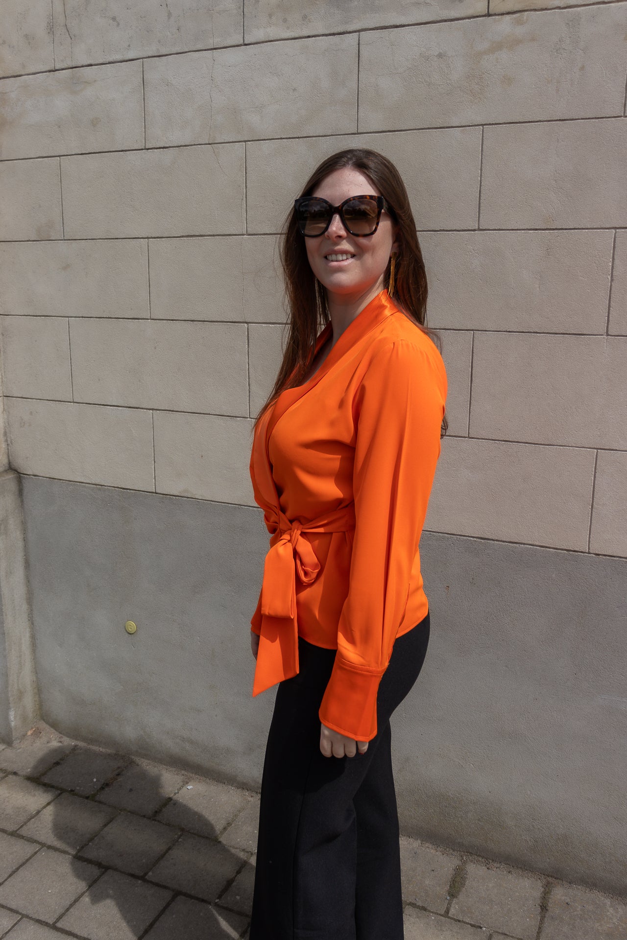 Oranje blouse - Bélice - Belice - Bélice Goes Out - Cache Coeur - Oranje -Dameskledij - Lentebloes - Bloes - blouse - Lente