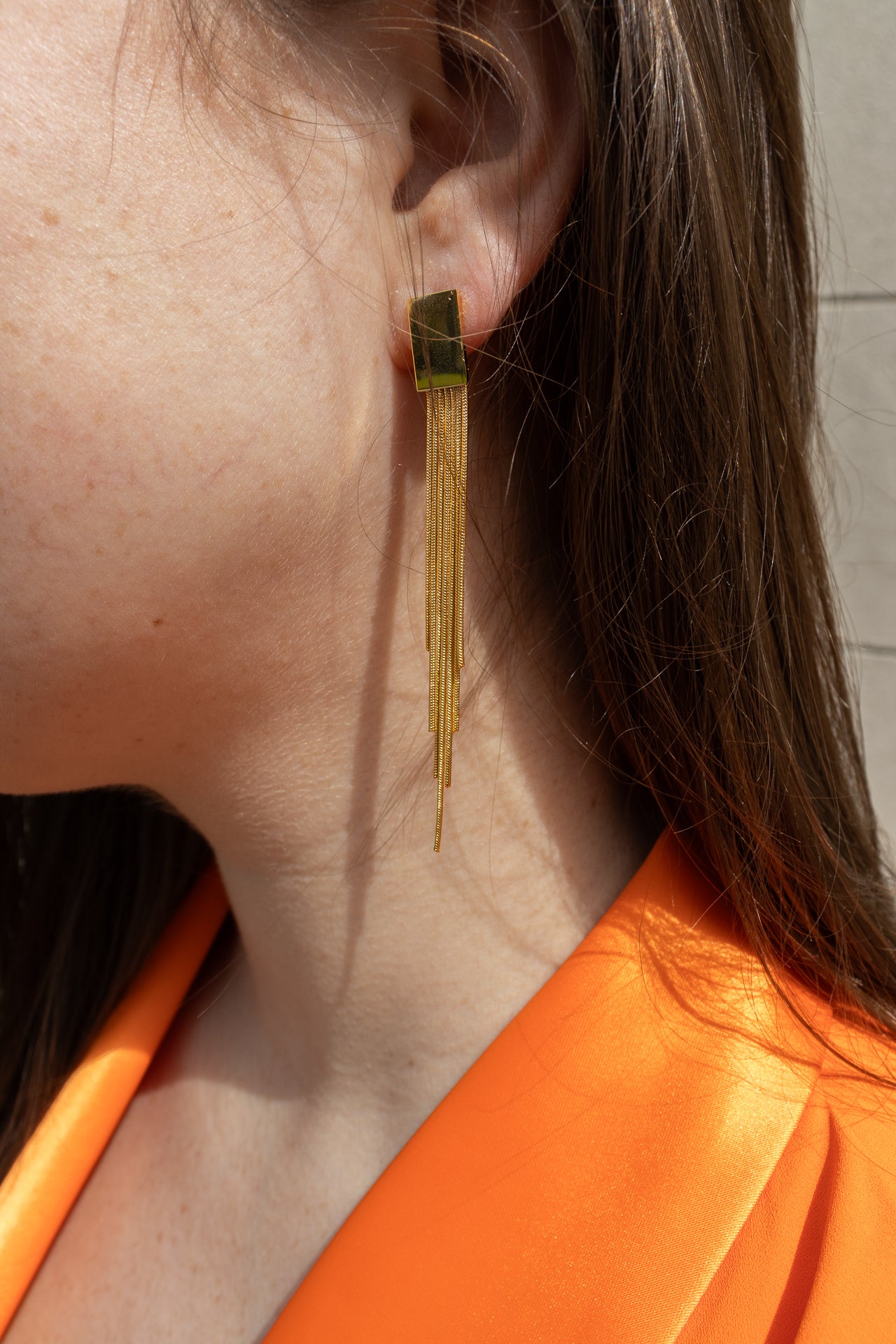 Lange Oorbellen Gouden Waterval - Bélice - Belice - Bélice Goes Out - Goud - Lange Oorbel - Accessoires - Dames - Lente