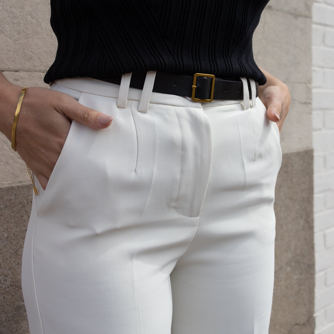 Witte geklede broek - Straight fit - Belice - Bélice At Work - Wit -Dameskledij - Damesbroek - Broek - Lente