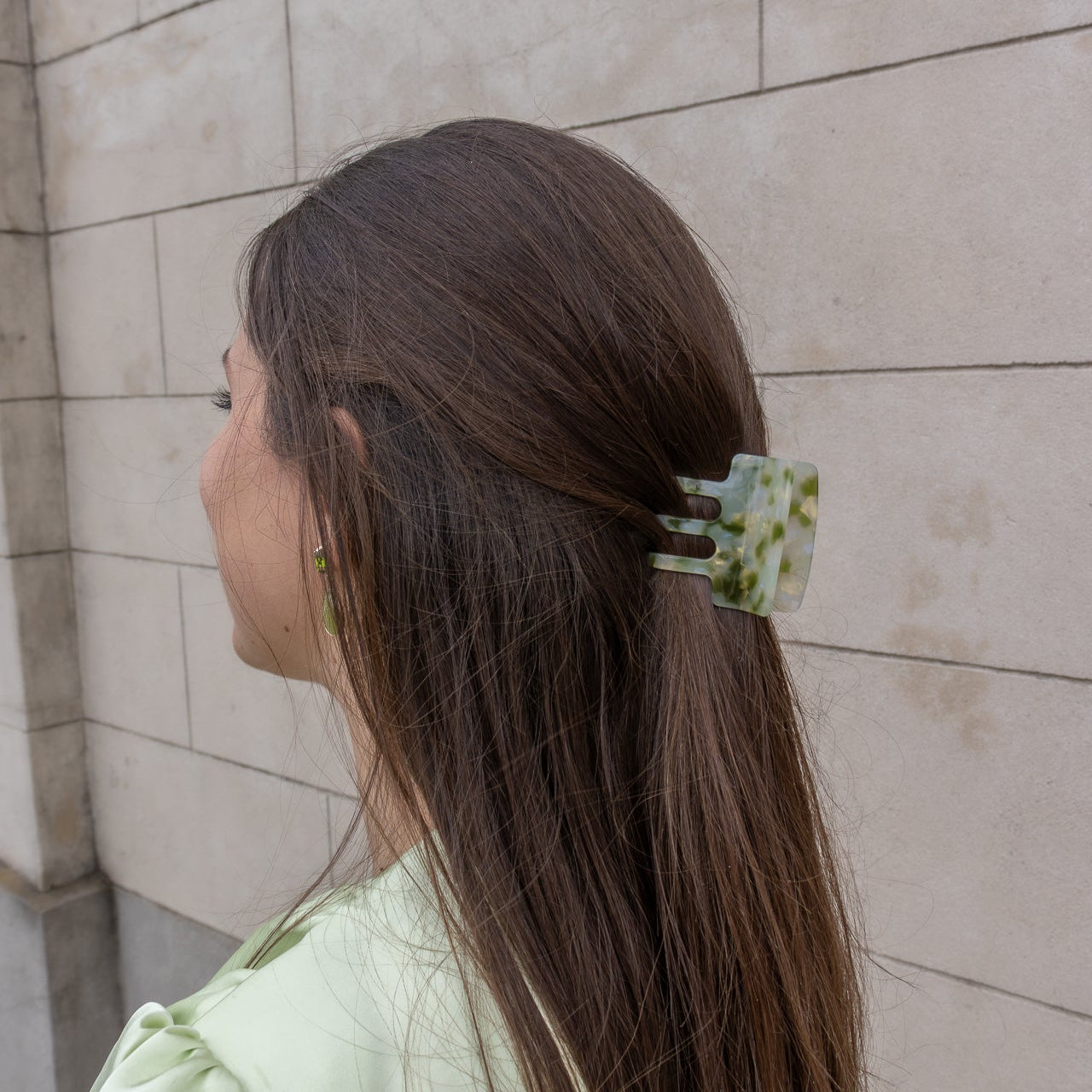 Rechthoekig groene haarspeld