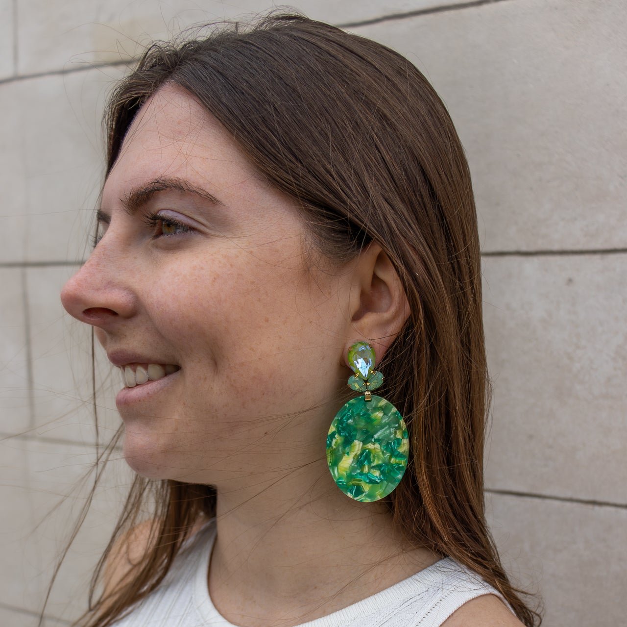 Grote Groene Ovale Oorbellen - Belice - Bélice Goes Out - Groen - Groot - Accessoires - Dames - Lente
