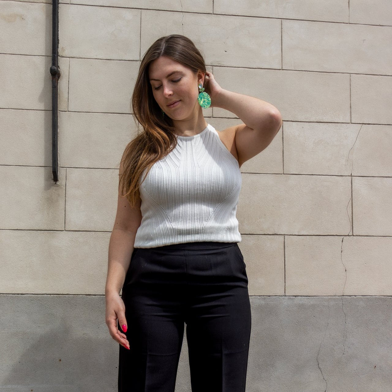 Witte Tanktop - Bélice - Belice - Bélice At Work - Wit -Dameskledij - Tanktop - topje - Lente