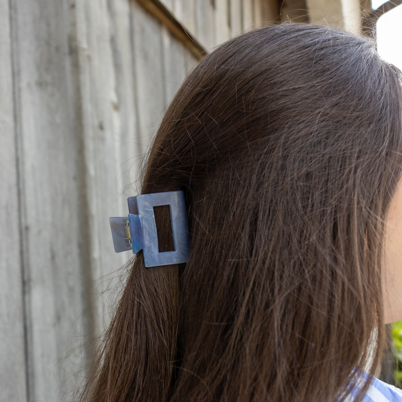 Jeansblauwe Vierkante Haarspeld - Bélice - Belice - Bélice At Work - Blauw - Paars - Blauw - Haarspeld - Accessoires - Dames - Lente