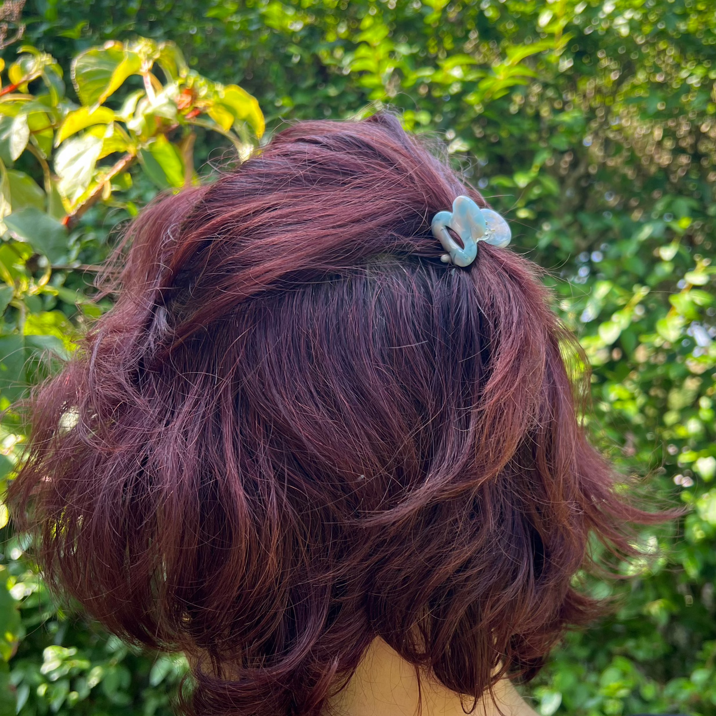 Mini haarspeld blauw-roze