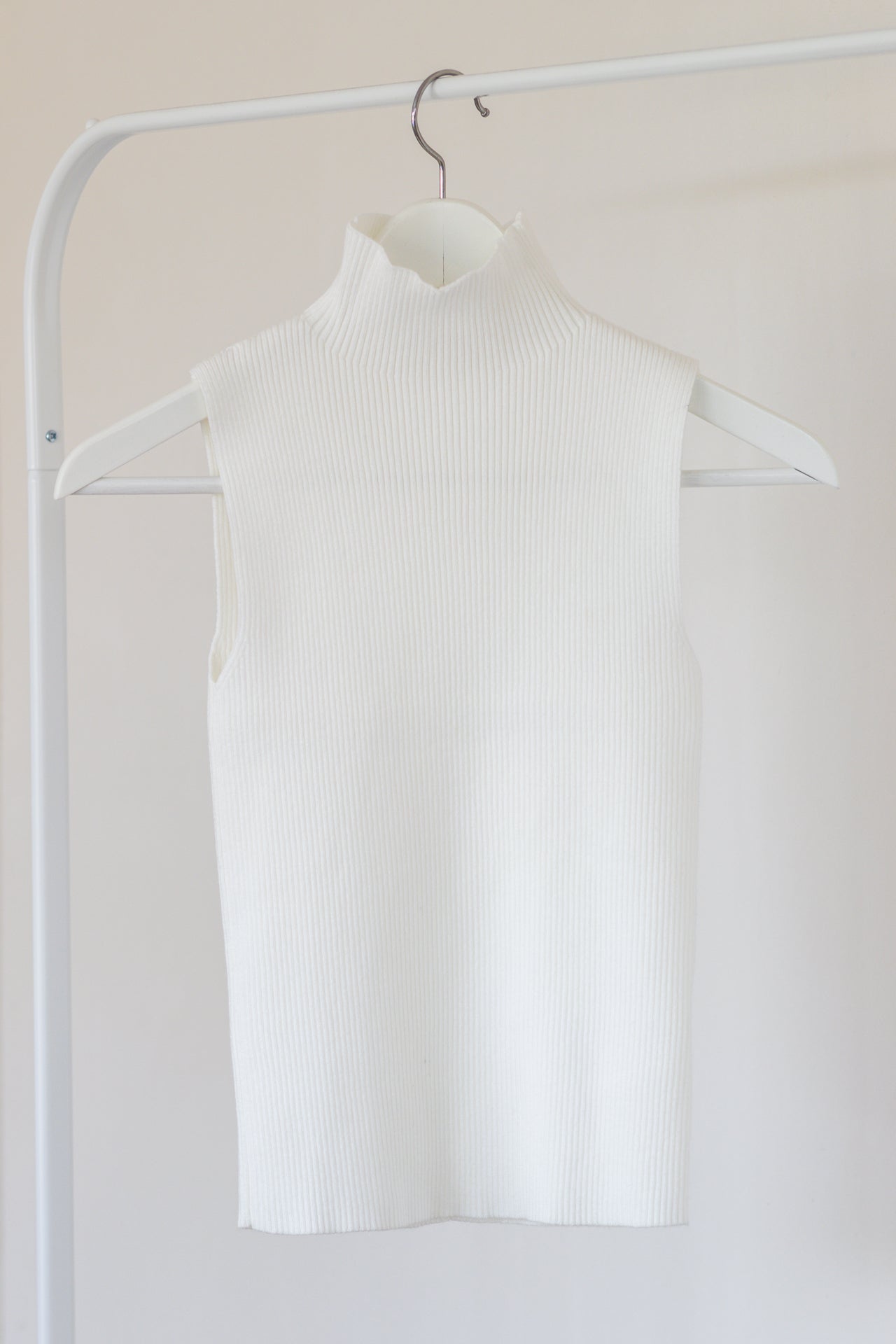 Witte Turtleneck zonder mouwen