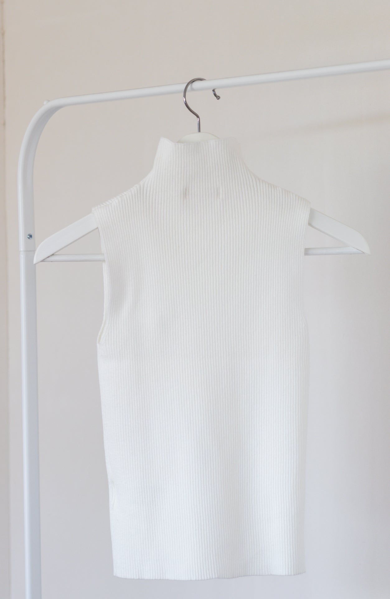 Witte Turtleneck zonder mouwen