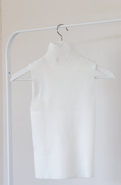 Witte Turtleneck zonder mouwen