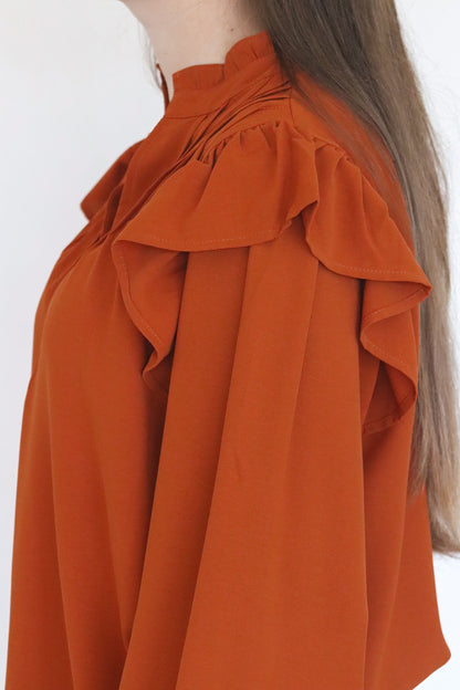 Kastanjebruine blouse