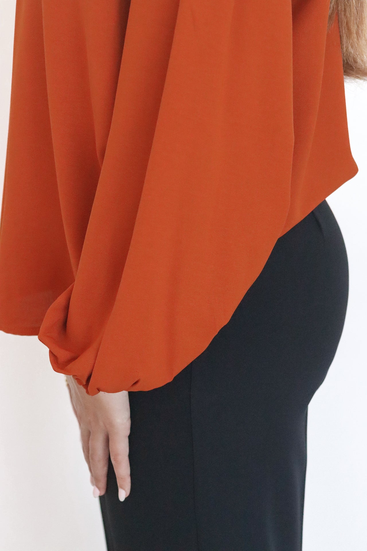 Kastanjebruine blouse