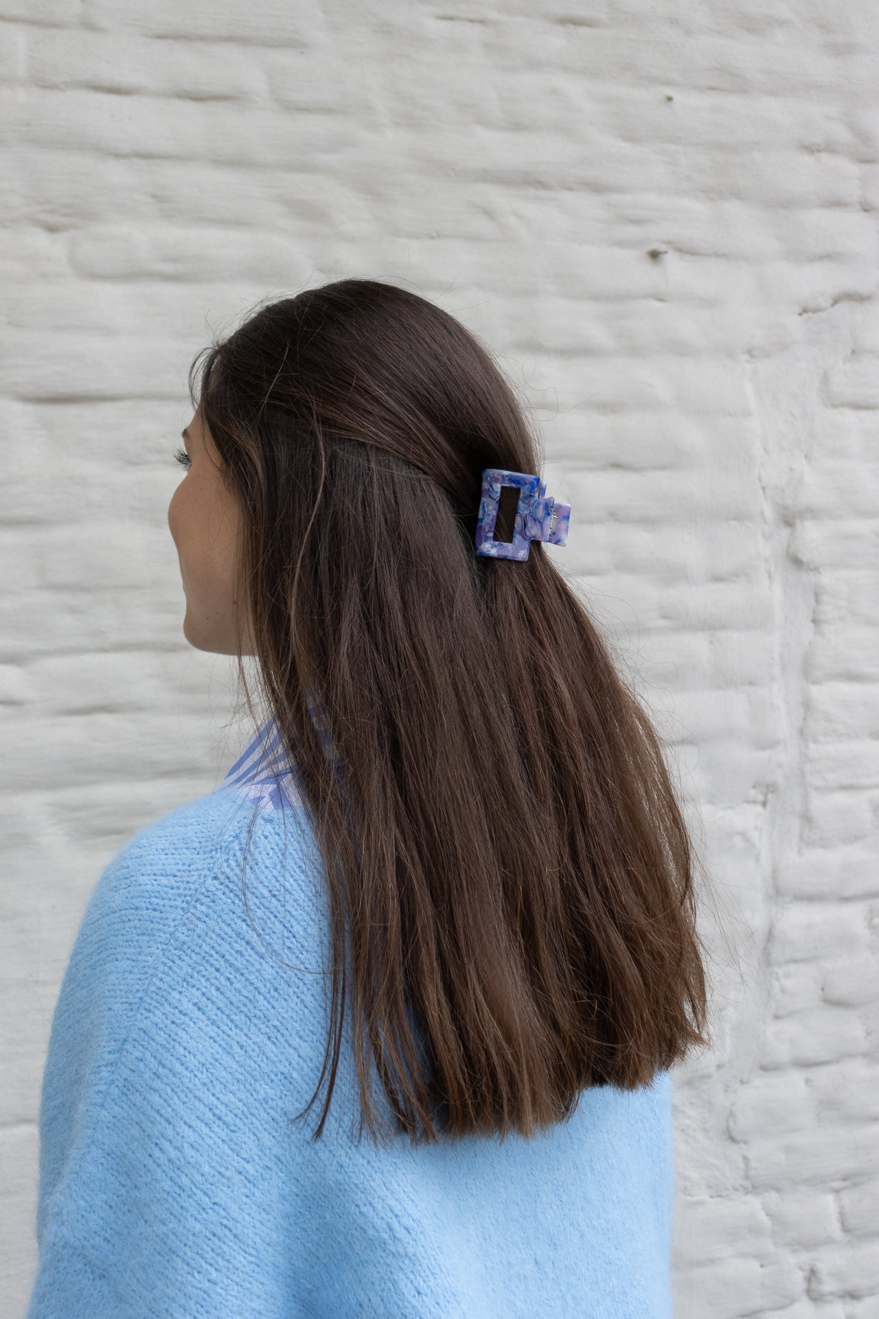 Blauw-Paarse Vierkante Haarspeld - Bélice - Belice - Bélice At Work  - Blauw - Paars - Blauw - Haarspeld - Accessoires - Dames - Lente 