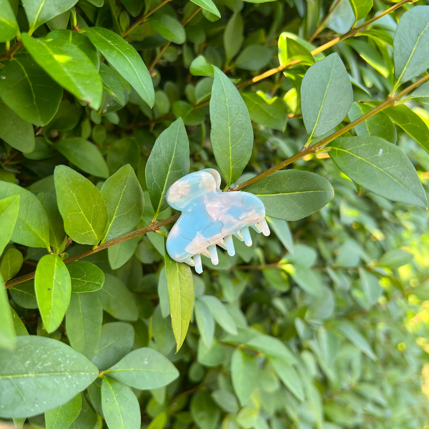 Kleine haarspeld blauw-roze